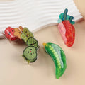 Cute Korean Style 12cm Fresh Simulation Fruit and Vegetable Hair Clip PC Material Female Cartoon Hair Claws for Back of Head
