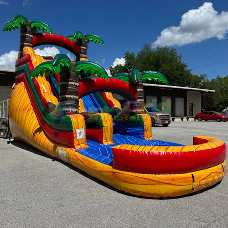 Water Slide Inflatable Bounce House Jumping Castle PVC Outdoor Commercial Splash Pool for Kids Adults Home School Blower