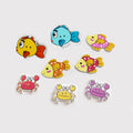 Factory Sale Cute Cartoon 2 Holes Colored Flatback Fish Crab Design Animal Wood Buttons for Kids Craft Decoration