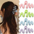 Frosted Korean Hot Selling Claw Clips Hair Accessories Wave Shape Plastic Hair Claw Clips