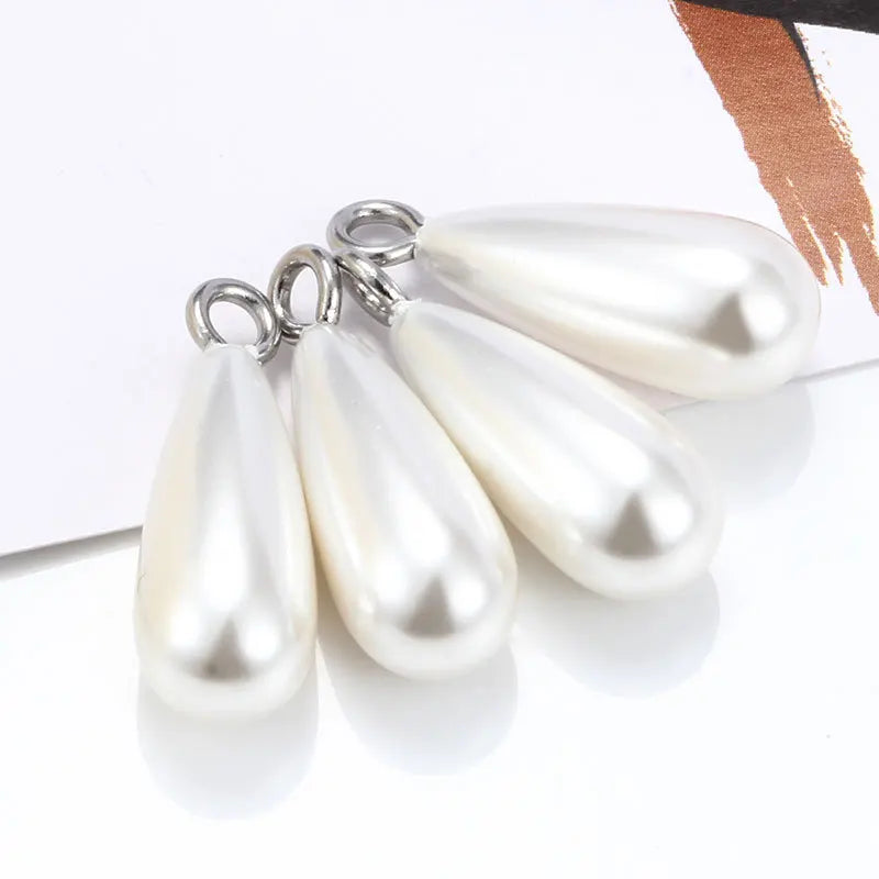 Water Drop Imitation Pearl Pendant Plastic Resin Electroplated Accessories Diy Necklace Bracelet Ear Fashion Personality