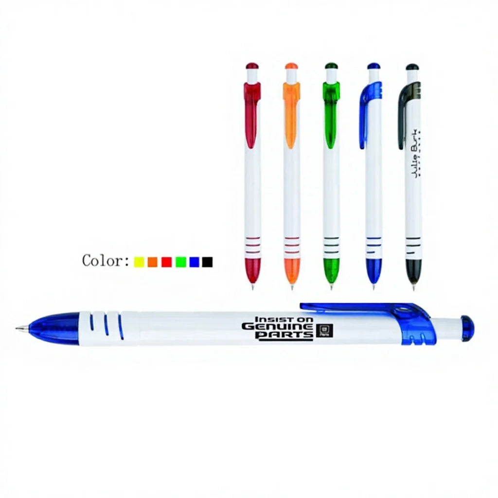 Click Plastic Ball Pens with Customized Color & Logo Blue/Red/Black Ink for Office & School Use