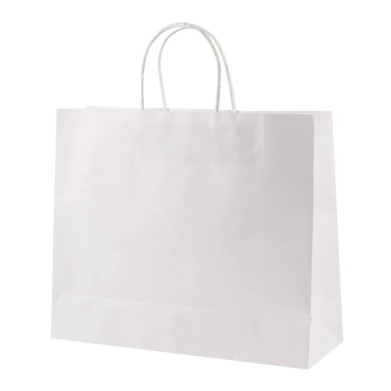 Logo Print Kraft Paper Bag Manufacturer Recycle Paper Shopping Bag with Your Own logo White Craft Paper Bag with Handle
