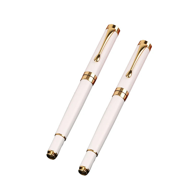 Professional Pen Supplier in Stock Classic White Metal Roller Ballpoint Pen Luxury Gift for Business Wedding