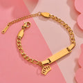 European Hot Sale 18K Gold Plated Stainless Steel Rectangle Charm s Titanium Steel Crown Pendant s