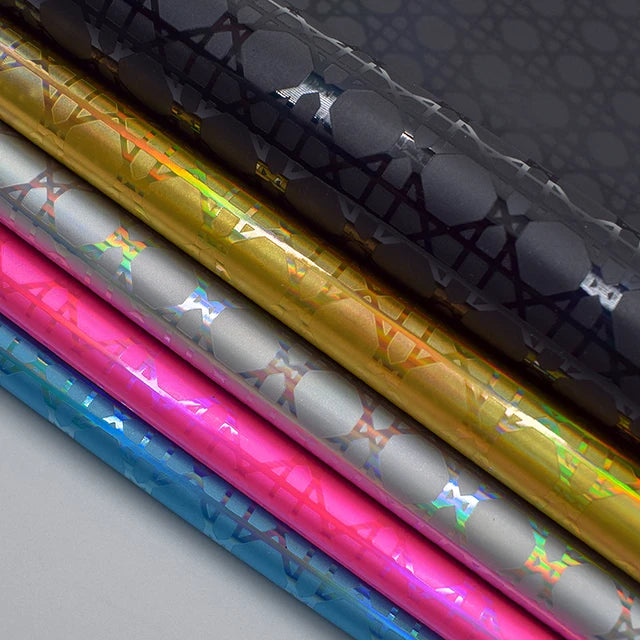 Colorful Line Pu Faux Leather Vinyl Leather Sheet and the Leather Fabric for Making Handbags