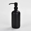 500ml Matte Black Boston Round Glass Soap Dispenser Bottle With Stainless Steel Pump
