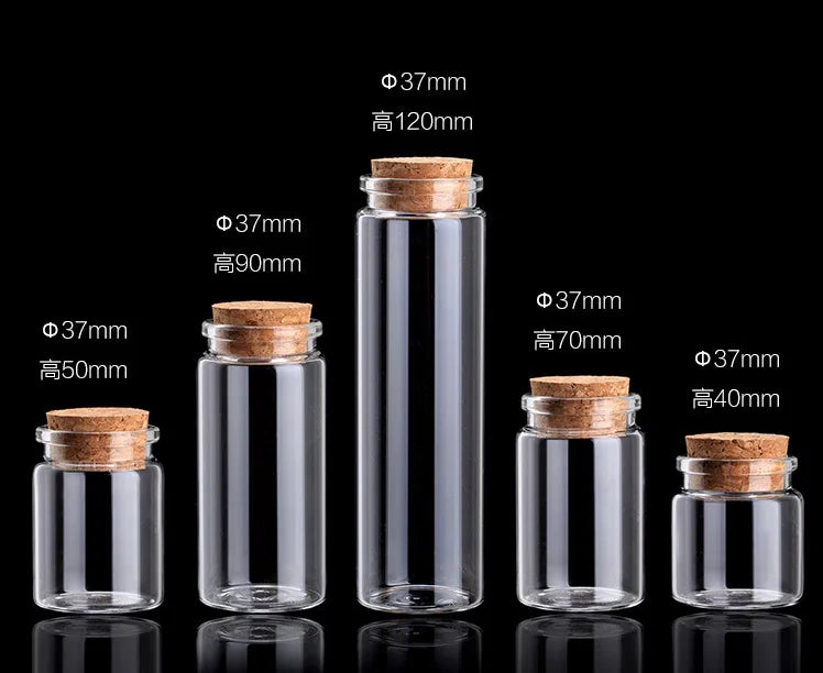 30ml 50ml 65ml 90ml Clear Glass Message Wishing Storage Bottles Manufacture Bottle with Cork Top