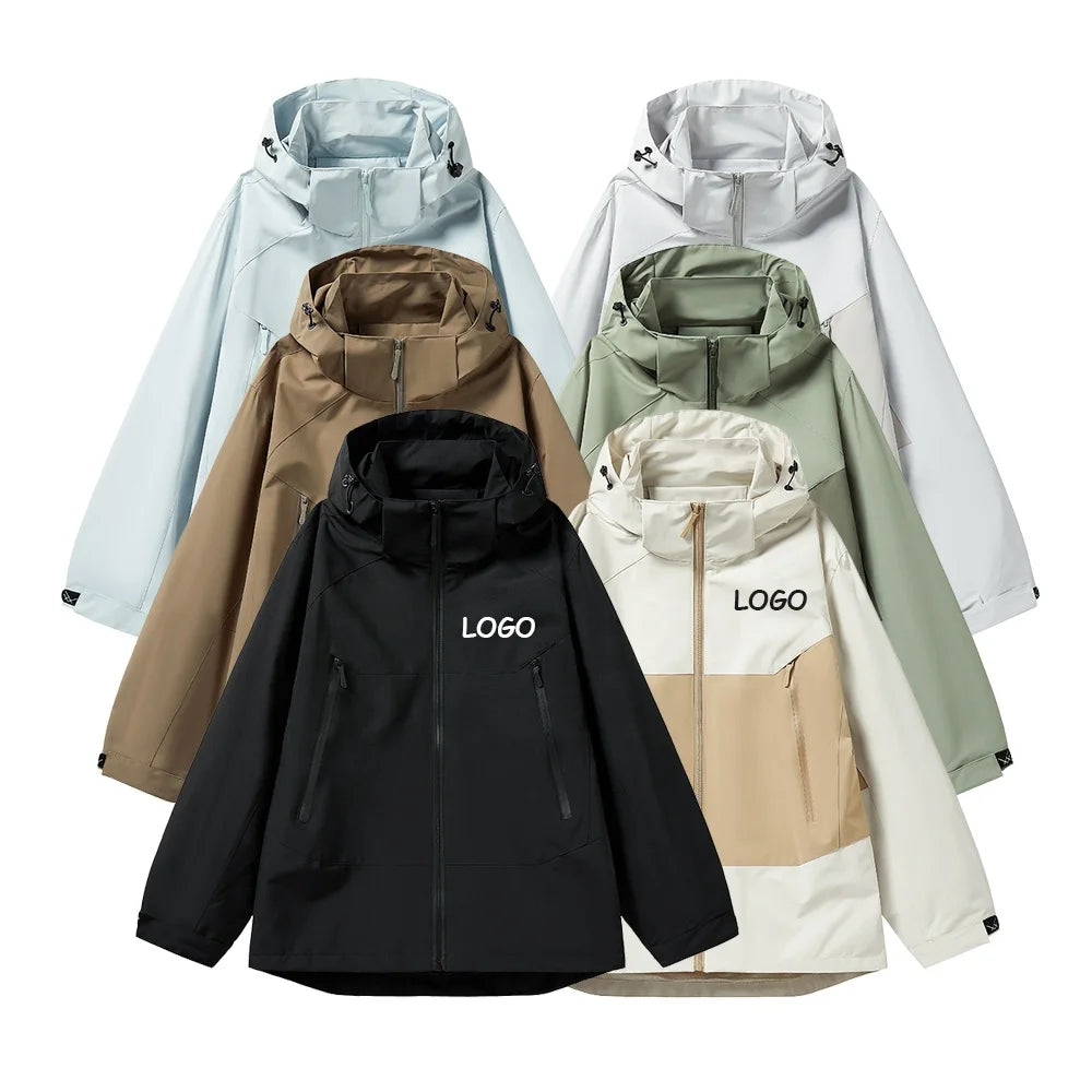 OEM ODM Waterproof Windproof Puls Size Softshell Jackets Custom Logo Men's Windbreaker Rain Outdoor Jacket for Men