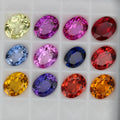 6A Oval Shape 3x5-13x18mm Synthetic Sapphire Stone Pink Blue Yellow White Orange Red Colors Heat Corundum Gemstones