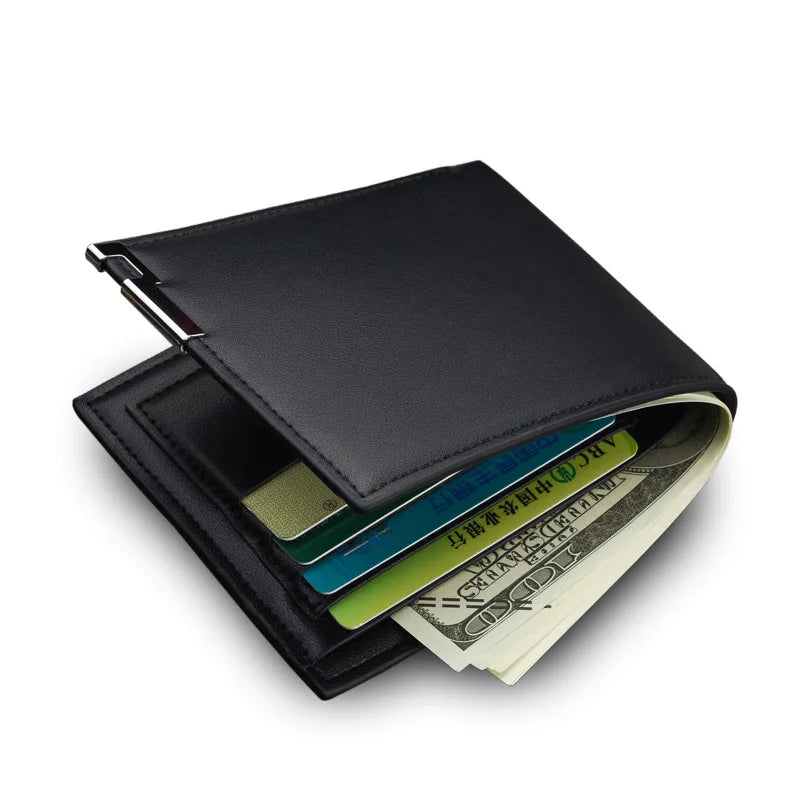 2023 Hot Sale of New Men's Short Wallet Iron Edge Young Men's Horizontal Wallet Fashion Card Bag Wholesale