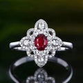 SGARIT Custom Fine Jewelry 18k Gold 0.39ct Natural Unheated Ruby Ring for Women Jewelry Natural Gemstones Ring