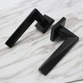 Matte Black Minimalist Zinc Alloy Rhombus Pull Lever Door Handles Interior Passage Room for Villa Bedroom Bathroom