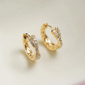 Cross Double Twisted Rope Hoop Earrings 925 Sterling Silver with Gold Plated Earrings Fashion Jewelry Earrings