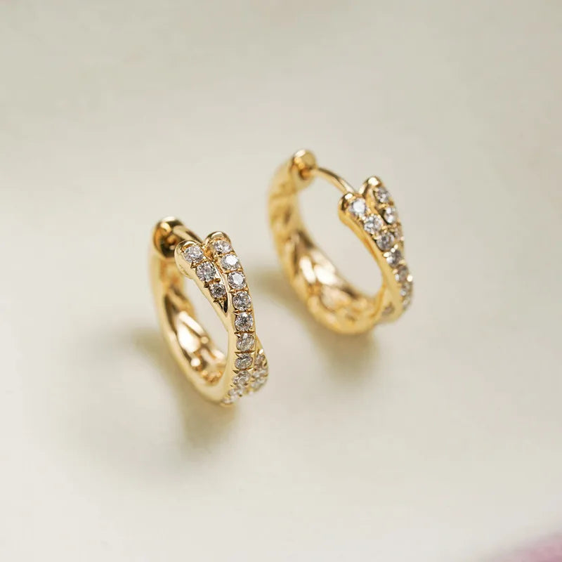 Cross Double Twisted Rope Hoop Earrings 925 Sterling Silver with Gold Plated Earrings Fashion Jewelry Earrings