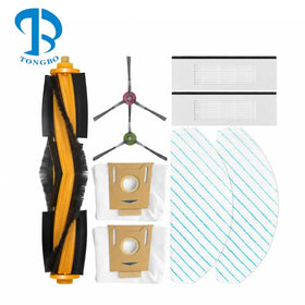 Kit Fit for Yeedi Vac Hybrid / Vac Max / Vac 2 Pro Robot Vacuum Spare Parts Roller Side Brush Hepa Filter Dust Bag Mop Cloth