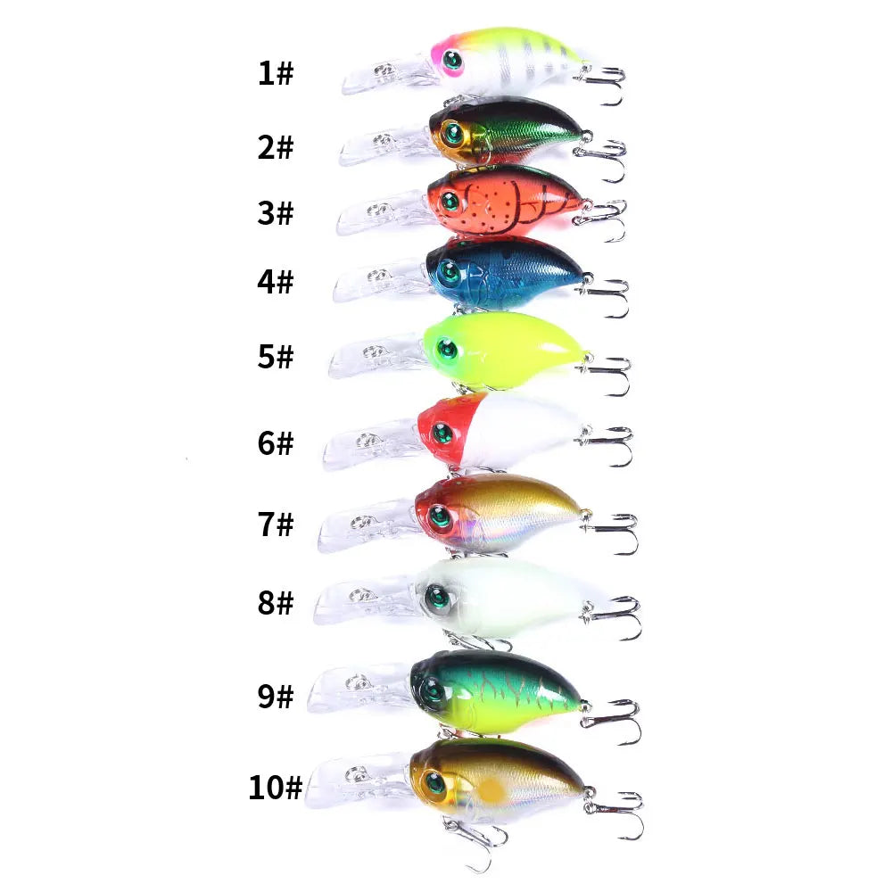 7.5cm/11g ABS Plastic Crank Baits Hard Lure Crankbaits Fishing Lures