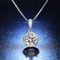 Wholesale Fine Jewelry Custom White Gold Filled Cubic Zirconia Round Diamond Pendant Women Necklace