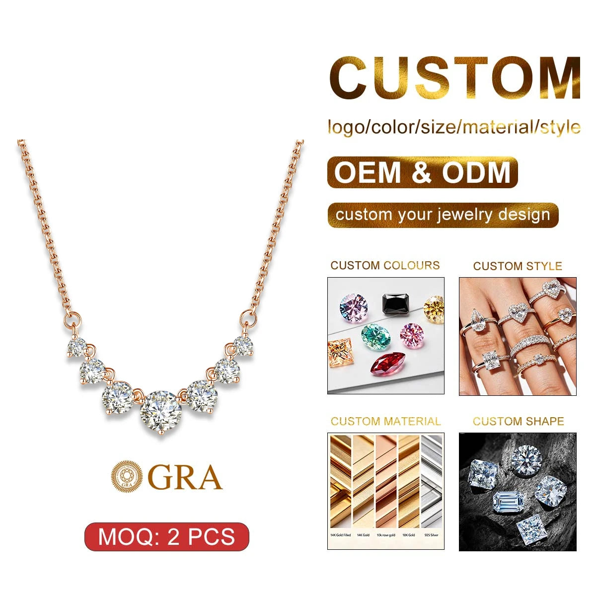Luxury Fine Jewelry Banquet Cocktail Party Women Necklace 925 Sterling Silver Custom Moissanite Pendant Passes Diamond Tester