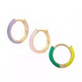 LOZRUNVE 925 Silver Trending 14k 18k Gold Custom Enamel Huggie Hoop Earring