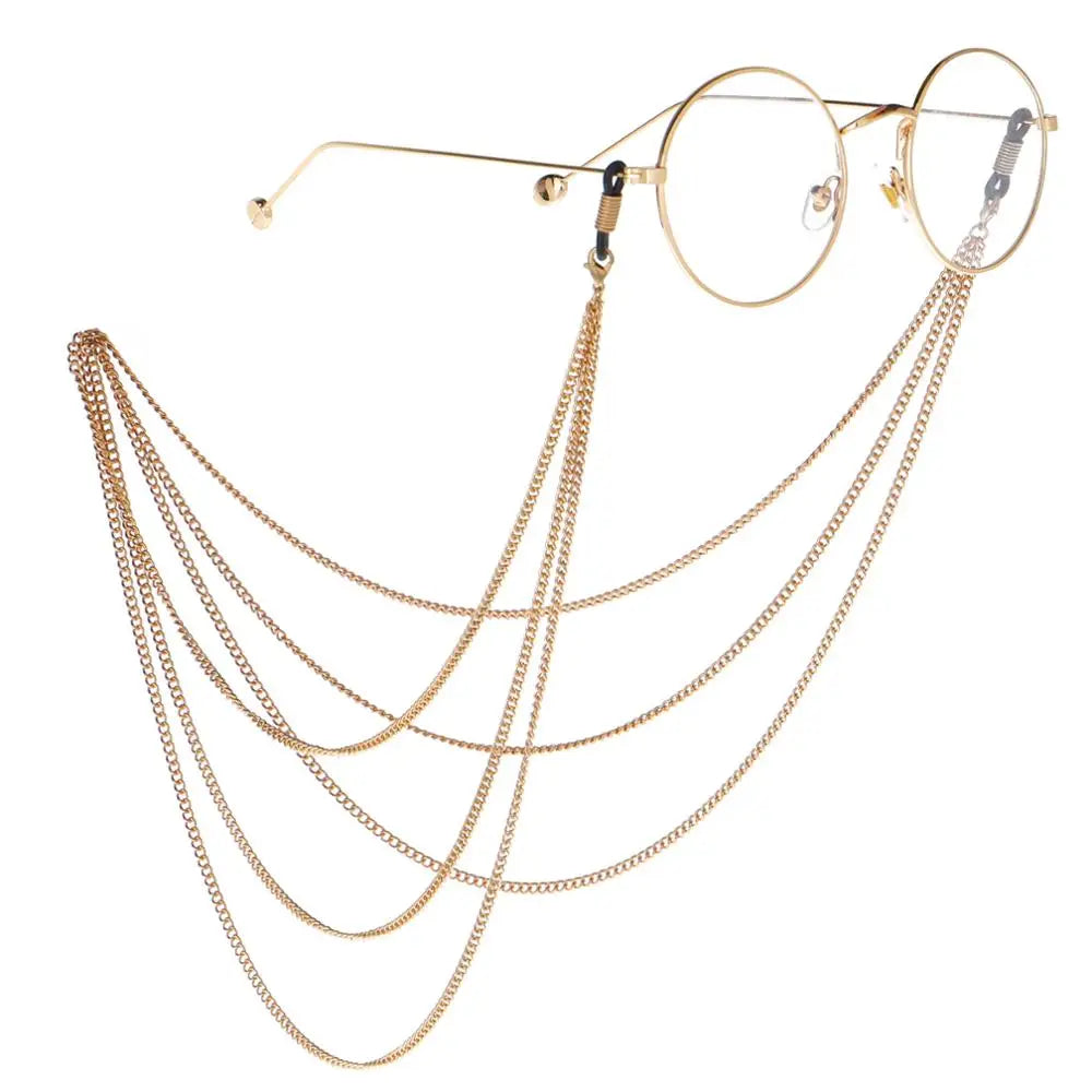 HOVANCI Glasses Accessory Multi Layer Sunglasses Chain Strap 3 Layers Anti Slip Neck Loop Hanging Glasses Chain Cord for Reading