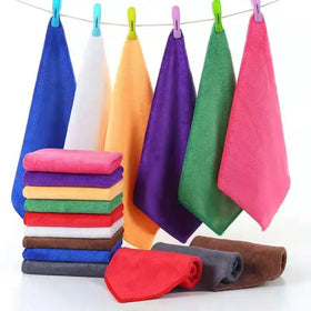 Wholesale 40x40cm Microfiber Towels Colorful Custom Car Detailing Cloth 80% Microfiber 20% Polyamide Solid Plain Style
