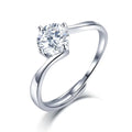 Classic Fashion Premium Jewelry GRA  1carat Four-claw Round Mosanite Diamond Ring  925 Sterling Silver Women Wedding Jewelry