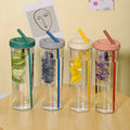 New Product Ideas 2026 700ml Transparent Single Wall Drink Glass Coffee Tea Water Cup with Straw for Outdoor Travel Journey Gift