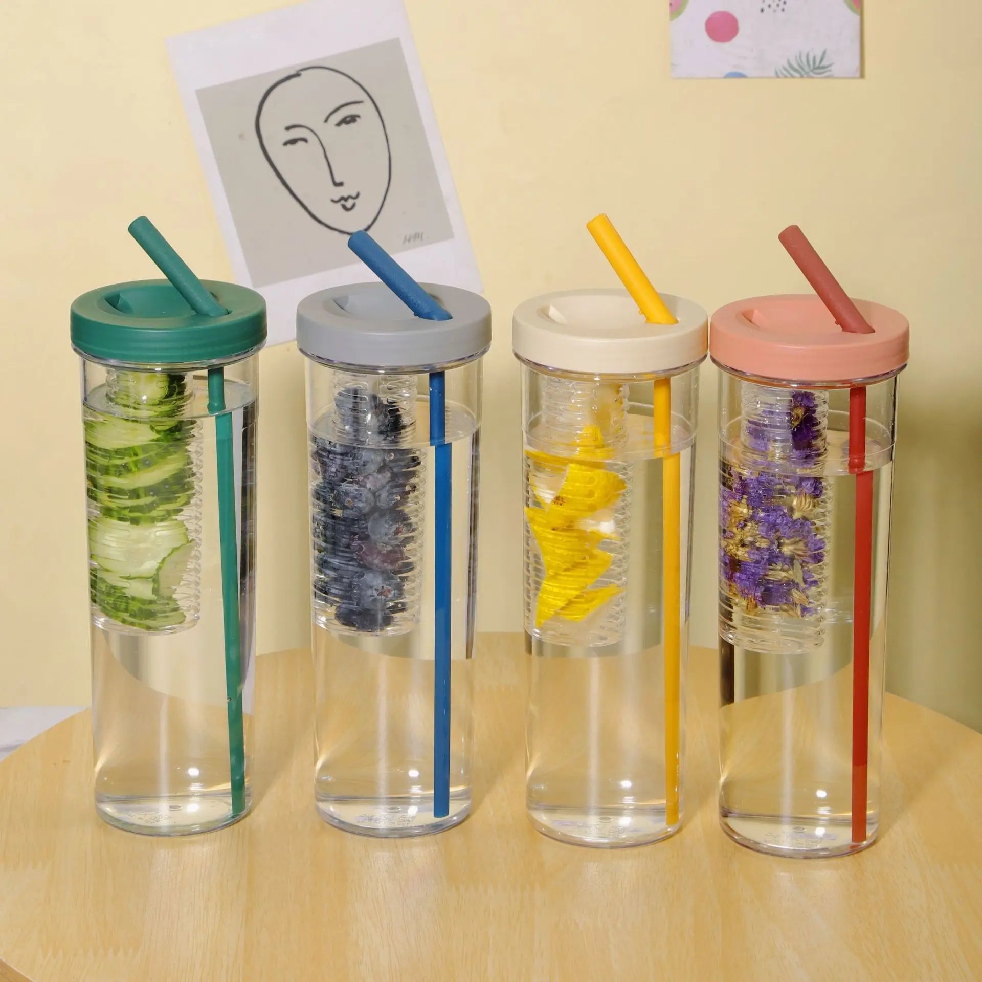 New Product Ideas 2026 700ml Transparent Single Wall Drink Glass Coffee Tea Water Cup with Straw for Outdoor Travel Journey Gift