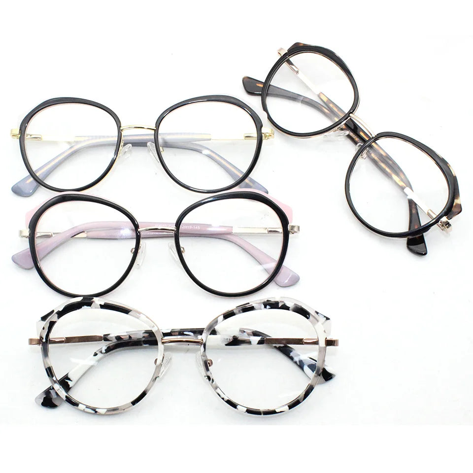 AM002 Ladies Fashion Luxury Acetate Optical Frames Popular Acetate and Metal Combinations Eyeglasses Frames