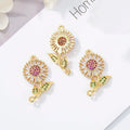 CZ8168 DIY Micro Pave Zircon Jewelry Connector Flower Leaves Heart Clover Charms for Bracelet Accessories Making