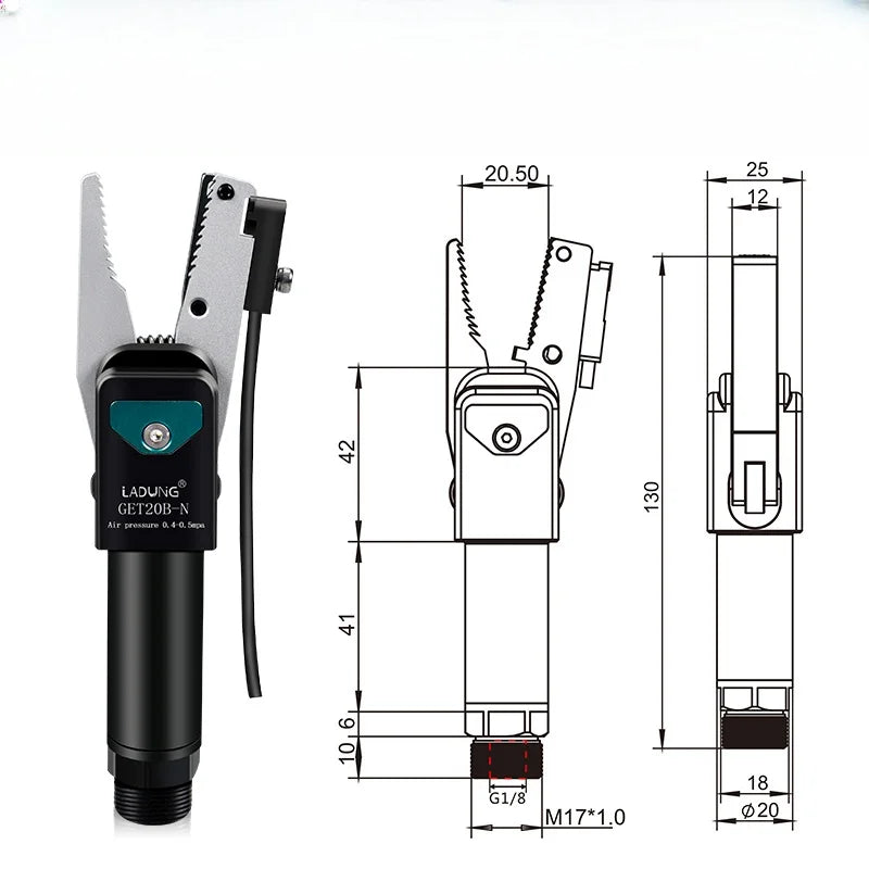 New Arrival Pneumatic Grippers Runner Chuck Robot EOAT Finger Aluminum OEM LADUNG GET20B-20-N(P)
