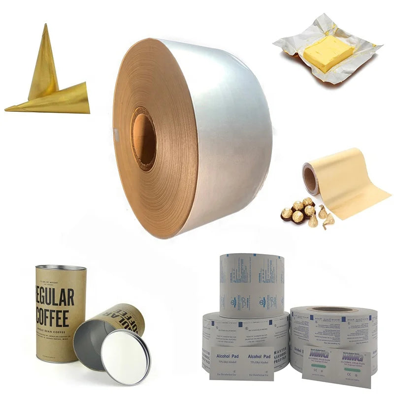 Aluminum Chocolate Paper Aluminium Laminated Foil Egg Ball Bar Wrapping Food Sheet Soft Butter Ice Cream Disposable Sheet 500kg