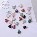 Wholesale Natural Crystal Quartz Small Size Triangle Point Golden Copper Side Facet Natural Stone Necklace Pendants Accessory