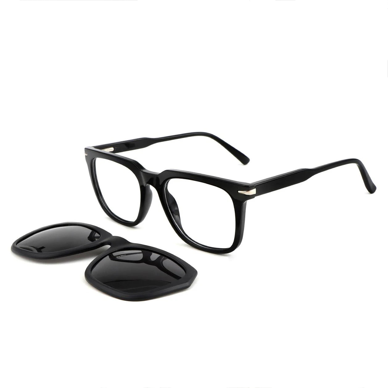DOISYER Retro Classic Pilot Sunglasses Optical Polarized Acetate Eyeglasses Frames UV400 Wholesale Glasses with Magnetic Clip