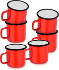 Portable 12oz/350ml Coffee & Tea Cups Wide Handle Smooth Rim Durable Enamel Small Cups Indoor Outdoor Activities Water Usage