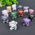 4CM Crystal Bear Statue Carved Clear Quartz Rose Crystal Green Aventurine Tiger Eye Crystal Bear Figurine