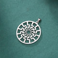 Wicca Sun Symbol Wheel Pendants for Necklace Keychain Stainless Steel Charms for Jewelry Making DIY Accessories