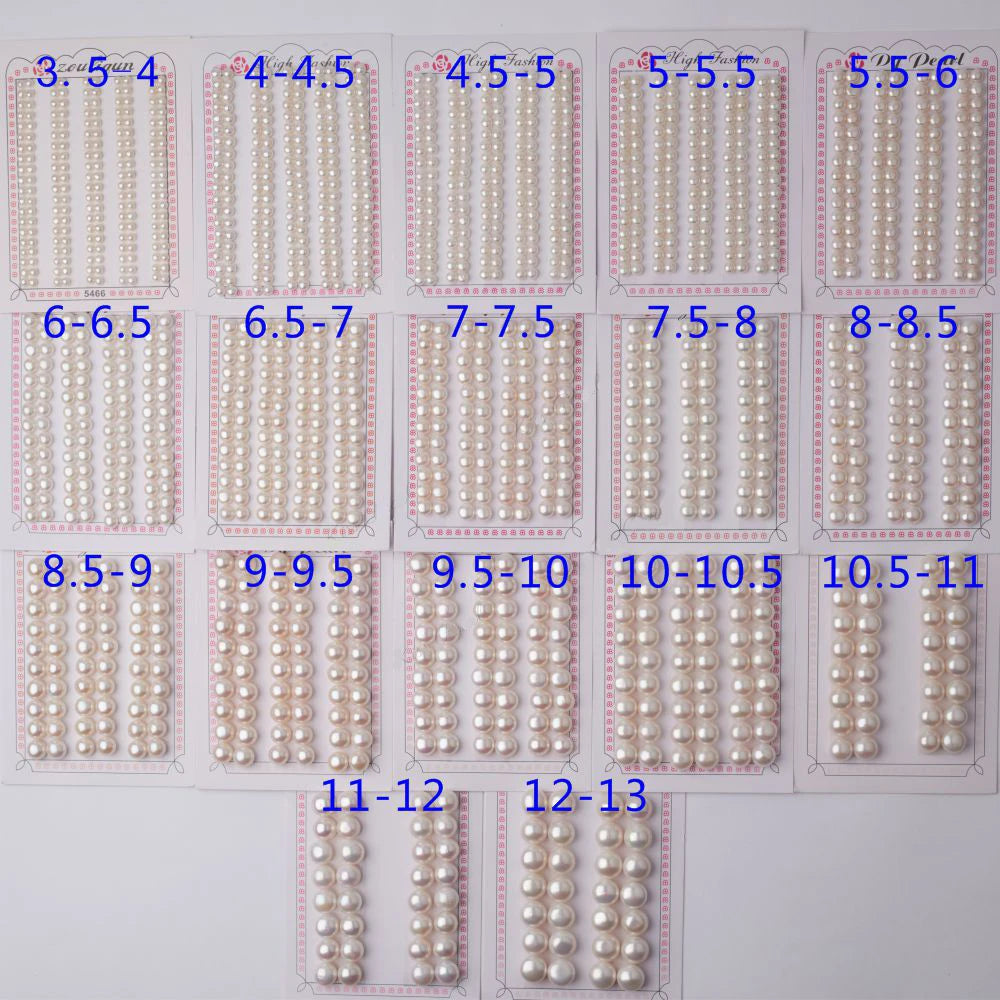 AAA Grade Half Drilled Factory Wholesale Cultured Freshwater Pearl Natural Genuine Button Round Loose Pearls for Rings Earrings
