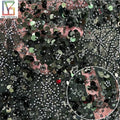 Luxury Bridal Tulle Lace Heavily Beaded Wedding Dress Fabrics Dark Green Color Sequins Embroidery Fabric African Lace Fabric