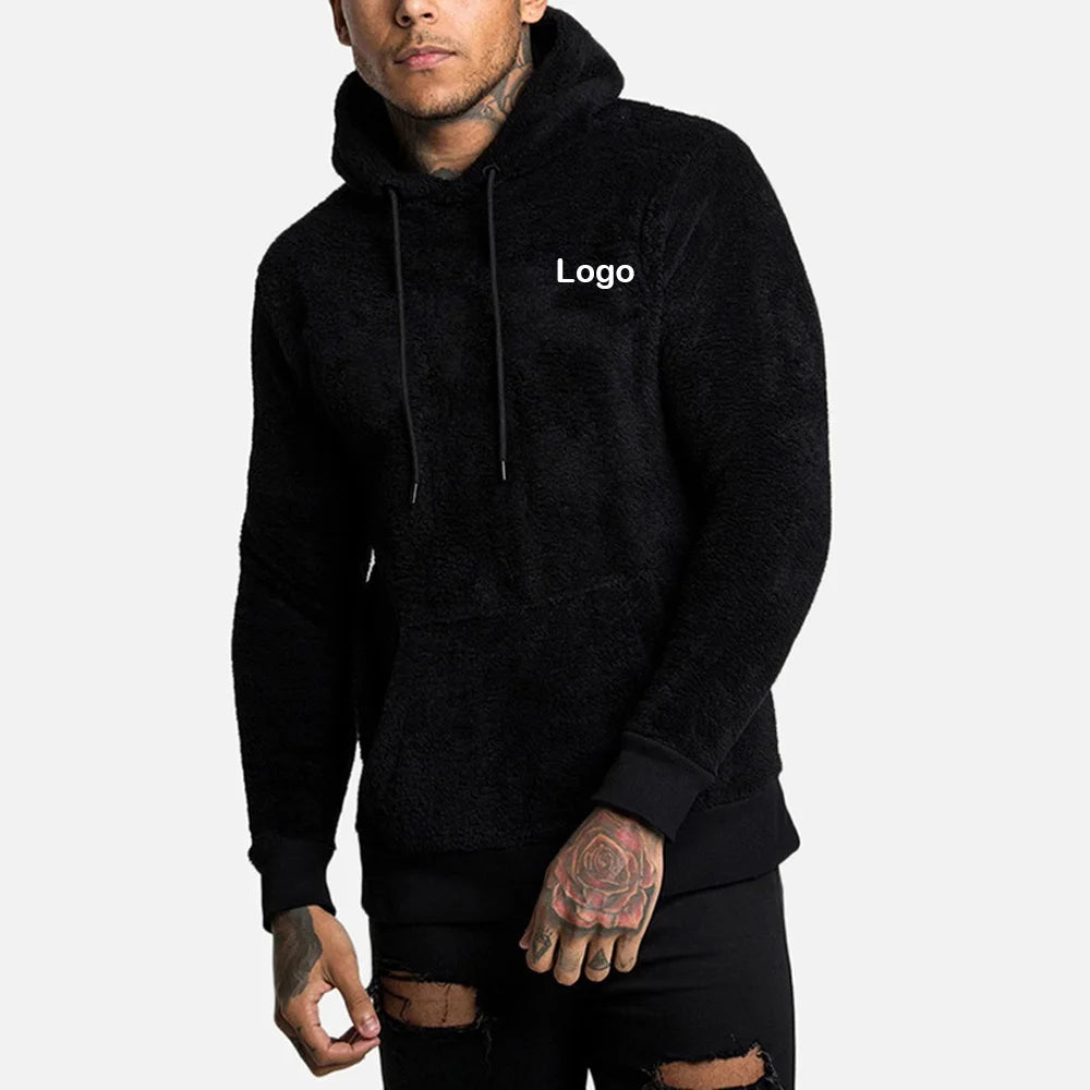 2021 Winter Streetwear Embroidery 100% Cotton Oversized Hoodie Heavyweight Velvet Hoodies for Men Stylish