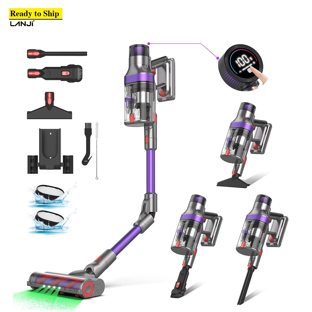 Ready to Ship S702 Portable Smart Cordless Vacuum Cleaner 38kPa Strong Suction Bagless Aspirator Battery Powered for Household