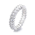 Vintage Baguette Oval Zircon Rings Jewelry Women 925 Sliver Diamond Ring