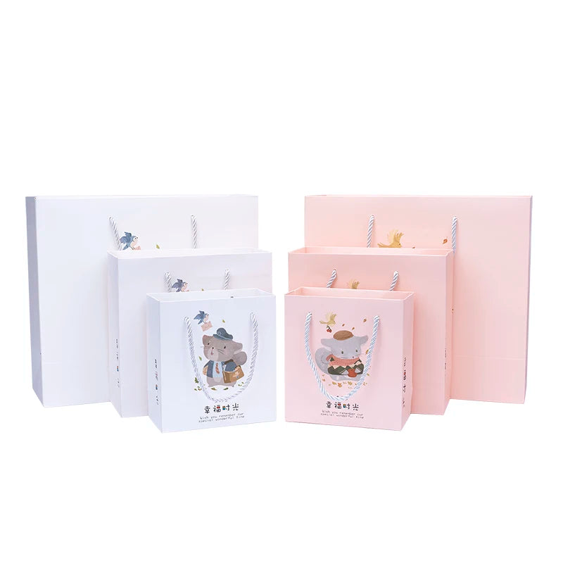Custom Own Logo Wholesale Cheap Design Shopping Paper Bags Pink Paper Bag