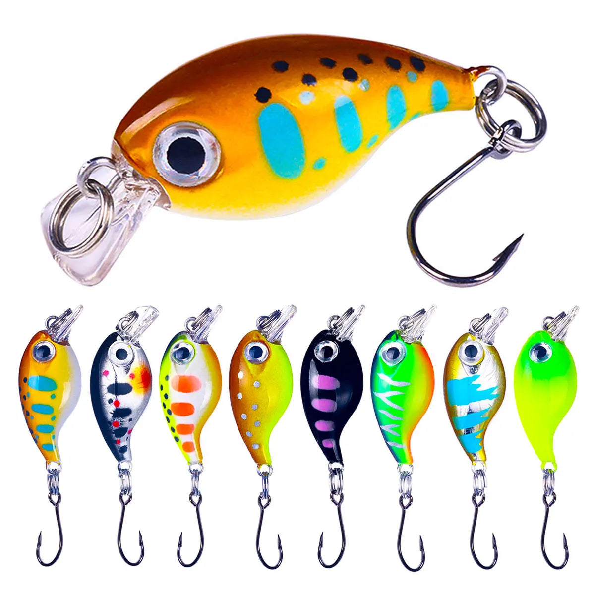 Artificial Hard Baits 3.6cm/2.1g Small Single Hook Crank Bait Wobbler Fishing Lures