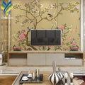 YKMC 213 Custom Modern Luxury 3D Home Decoration Mural Flowers and Birds Chinoiseris Wallpaper Waterproof Fabric Wall Paper