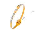 Romantic French Style Zircon Inlaid 18K Gold Plated Stainless Steel Geometric Heart Bracelet for Women Jewelry Gift
