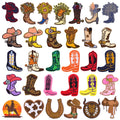 Wholesale Western Cowboy Hat Patch Logo Embroidered Iron on Backing Cowboy Patches for Clothing Cowgirl Boots Custom Designs