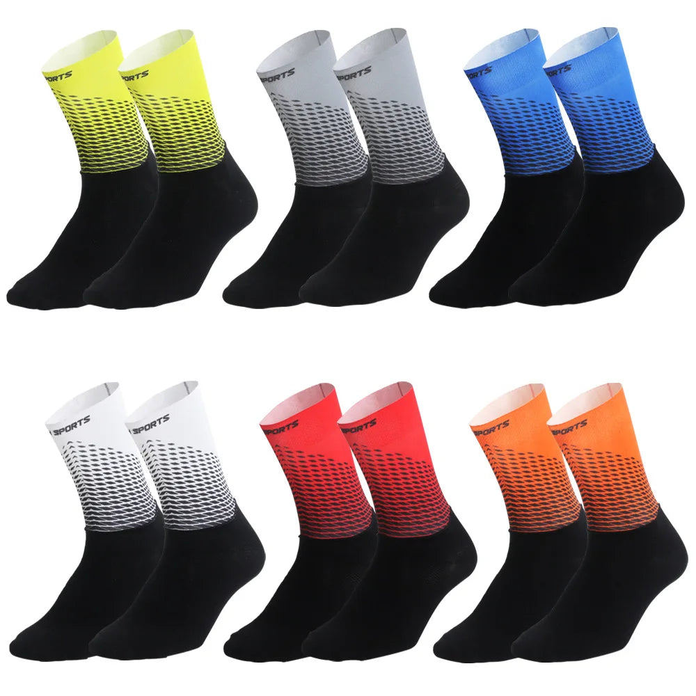 Compression Anti Slip Crew Spring Sport Socks for Men Women-Breathable Cycling Socks with Functional Fabric