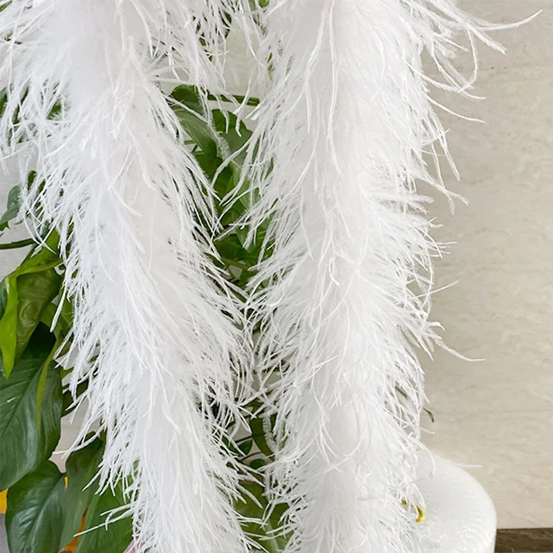 High End 3 Ply Ostrich Feather Boa Party Feather Strip Fluffy Craft Costume for Feather Trim Top Tank Shorts